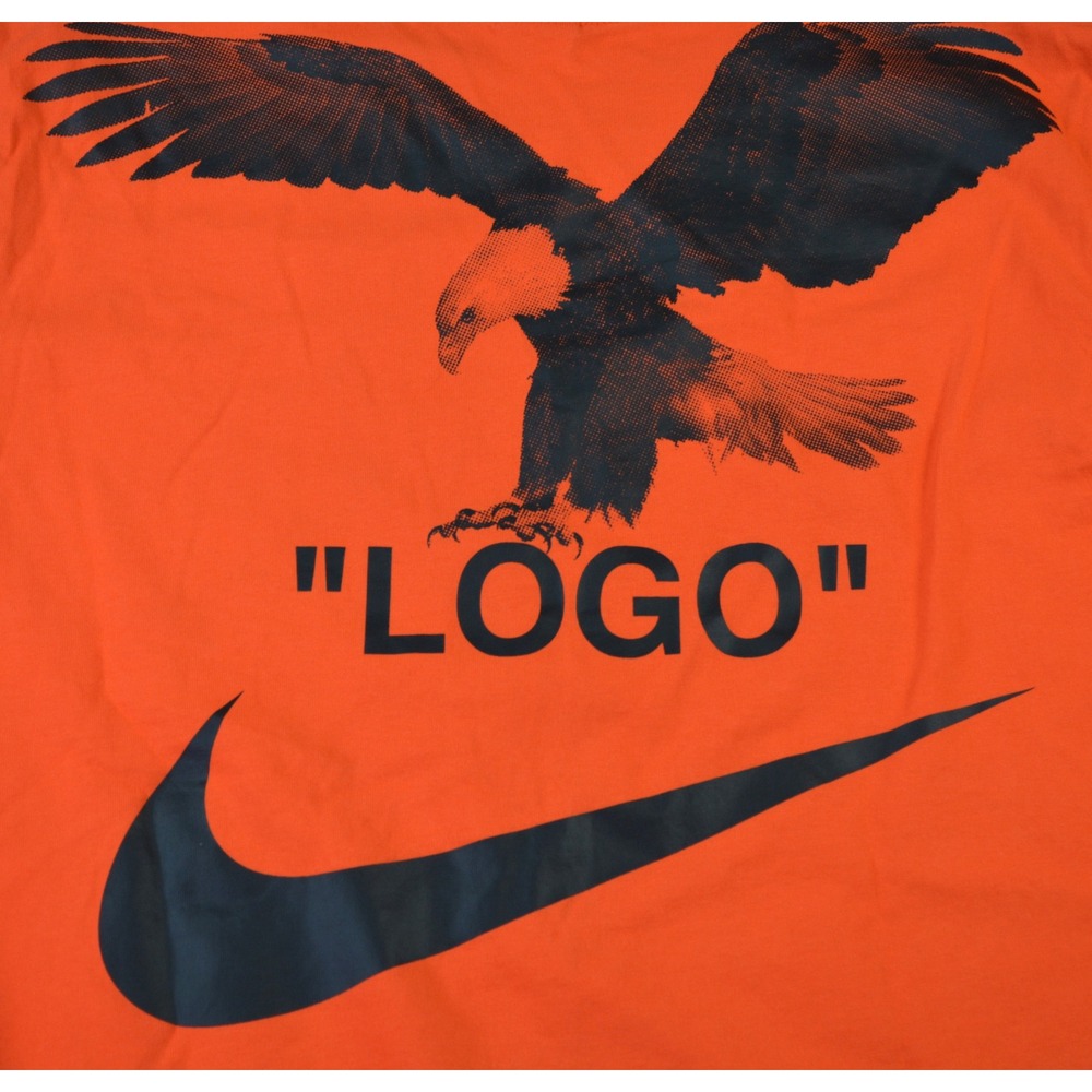 Nike Off-White Air Max 90 Tuxedo Eagle Orange T-Shirt BQ0827-891 Mens Large - Picture 5 of 12